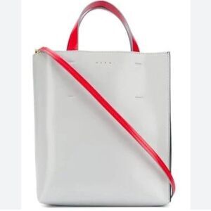 MARNI Mini Leather Tote Bag,Grey/ Black, NEW no tags comes with Dust bag.